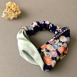 ベッツィ♡リバティリボン バンスクリップ バレッタ＊ハンドメイド リバティリボンのバンスクリップ【小】(ベッツィアン×フレンチブルー