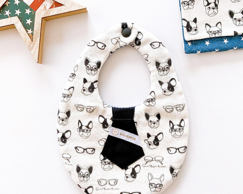 フォーマルスタイ&ガーゼハンカチセット（モノトーン）｜フレンチ