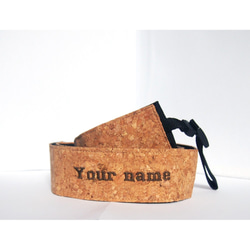 【名入れ刺繍入り】 CORK Camera Strap コルクカメラストラップ ネック デジカメ・コンパクトカメラ・携帯 2枚目の画像