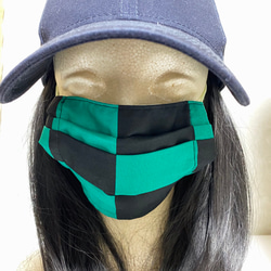 キャラクター立体マスク (市松模様・鱗紋模様・麻の葉模様) 3枚目の画像