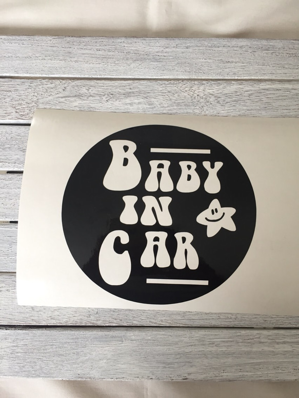 baby in car ステッカー 1枚目の画像