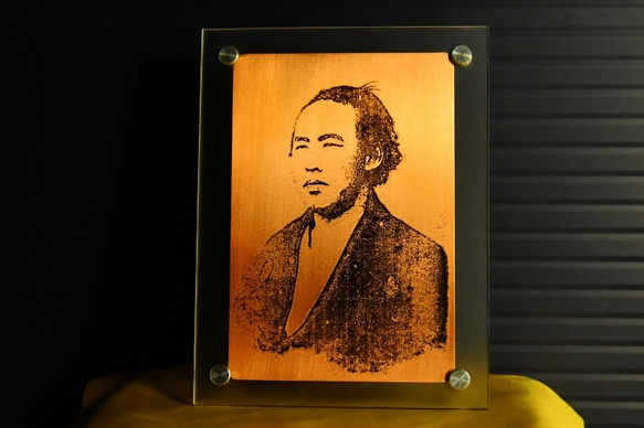 「明治維新の群像シリーズ」坂本龍馬ー銅製メタルプレートフォト 1枚目の画像