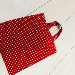 専用袋付き子供用フリルエプロン(赤ドット)三角巾セット 9枚目の画像