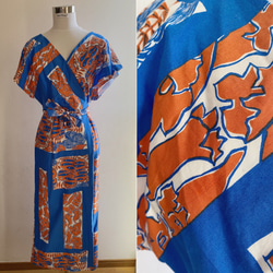 くまもとの伝統工芸　x creema コラボ作品　カシュクールワンピース　着物ドレス　ミディ丈　ラップ 2枚目の画像