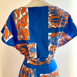 くまもとの伝統工芸　x creema コラボ作品　カシュクールワンピース　着物ドレス　ミディ丈　ラップ 4枚目の画像