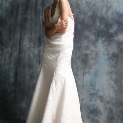 1点もの | コットンレース　フラワーモチーフ　マーメイド　ウェディングドレス　サンプルセール 7枚目の画像