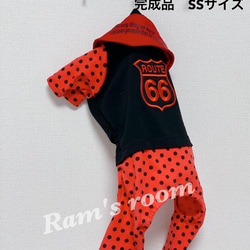 完成品⭐︎特価　犬服　SSサイズ　カバーオールバンダナ付き 1枚目の画像