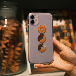 【受注生産】iPhoneケース　ドーナツ透明 2枚目の画像