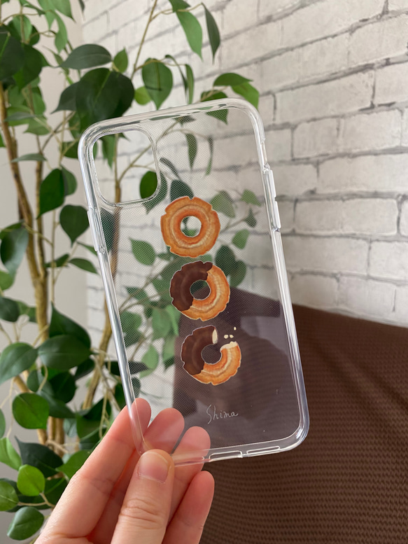 【受注生産】iPhoneケース　ドーナツ透明 3枚目の画像