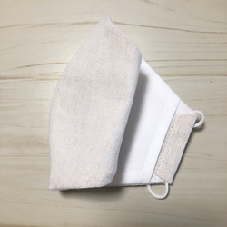 【お得な2枚セット♪】コットンリネン 立体布マスク フィルターポケット付き　大人用・子供用から選べます 綿麻 送料無料 9枚目の画像