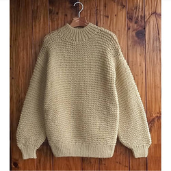 ACNE - Acne ざっくりニット　ウール×アルパカ 完売】ガーター編みざっくりニット（N-380194-ベージュ