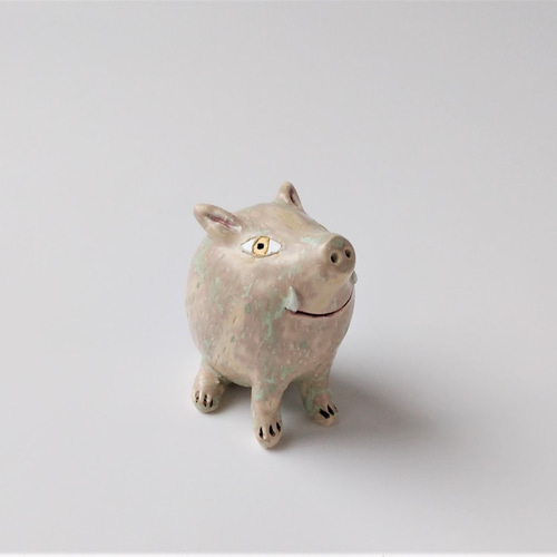 勇気と元気をもらえそうなイノシシさん（亥）干支ミニ置物 陶器 その他