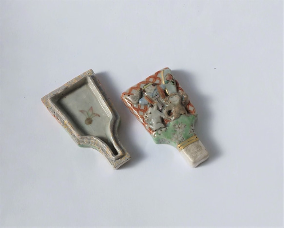桃太郎×羽子板　楽しい香合　羽子板伝説　香合　陶器 4枚目の画像