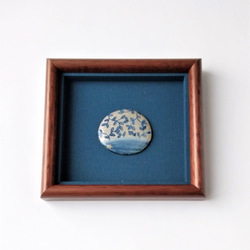 小さな陶板の中に広がる青の世界　　青を行く　陶額 1枚目の画像
