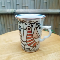 【京焼清水焼】鉄染鳥紋マグカップ 4枚目の画像