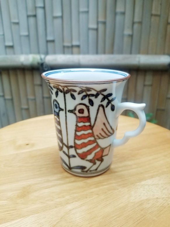 【京焼清水焼】鉄染鳥紋マグカップ 4枚目の画像