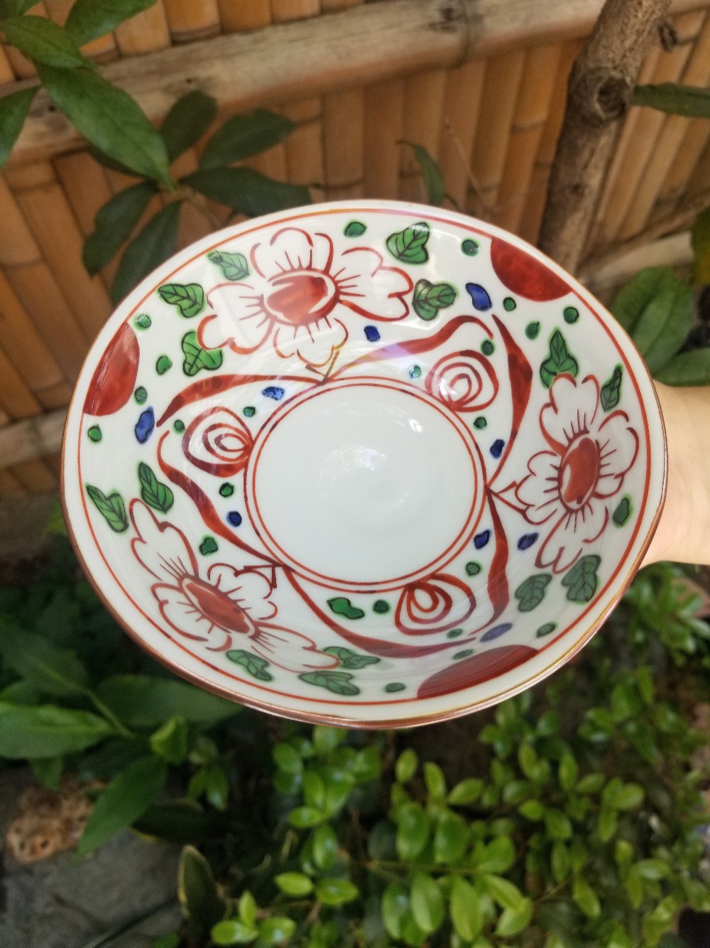 【京焼清水焼】赤絵花紋中鉢