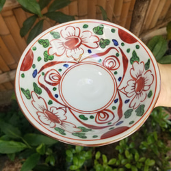 京焼　色絵　赤丸文茶碗　鉢　江戸中期　時代箱　C　R5008 京焼清水焼】赤絵花紋中鉢 お椀・ボウル・鉢 ganka 通販 9406377