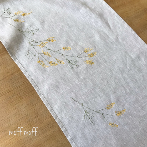 手刺繍【ハンドメイド】 花刺繍のれん 手刺繍【ハンドメイド】 花刺繍のれん
