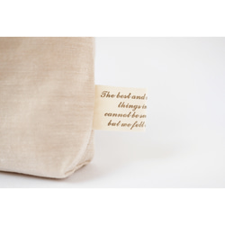 マーガレットの刺繍（巾着ポーチ * ライトベージュ）ナチュラル ⚛︎ 6枚目の画像