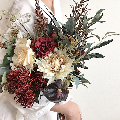 ウェディング ♡ クラッチブーケ アーティフィシャルフラワー 海外風♡ 海外風ウェディングブーケ ブーケ UREST 通販 9642478｜Creema
