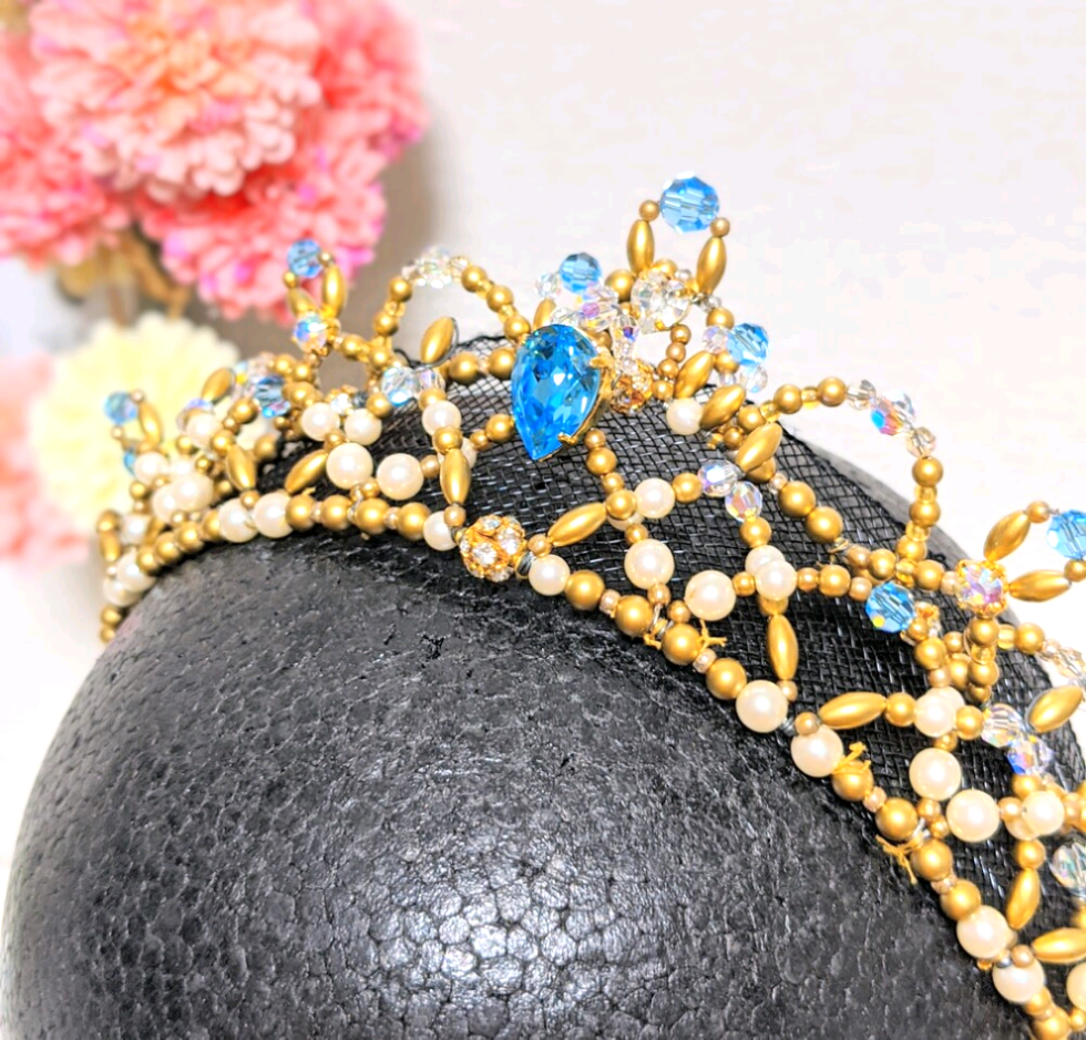 バレエ  ティアラ　パール　　発表会　コンクール フロリナ 海賊　パドトロワ ブルー 青　バレエティアラ