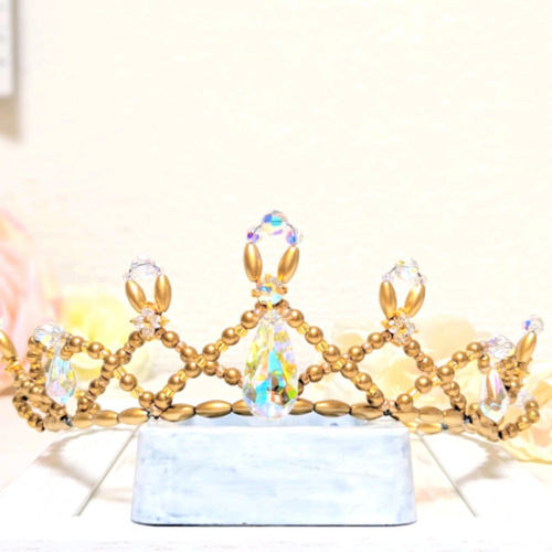 バレエ ティアラ コンクール プリンセス スワロフスキー ゴールド 髪