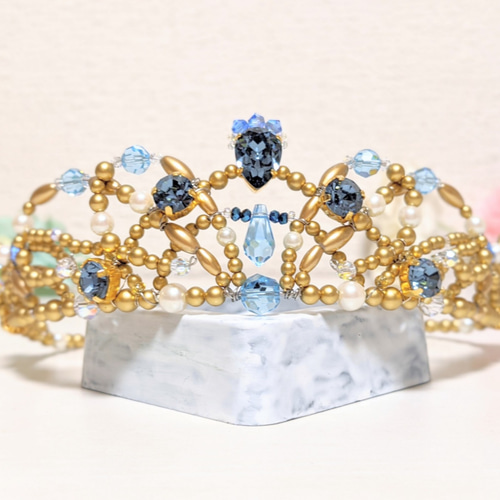 バレエ ティアラ パール スワロフスキー ゴールド M パドトロワ