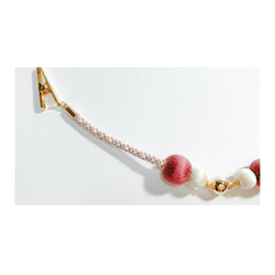 マグネットの羽織紐(ショール留め)-赤×白- 4枚目の画像