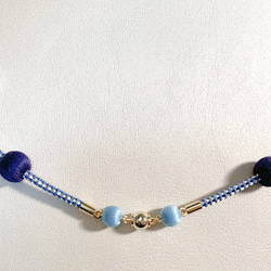 マグネットの羽織紐(ショール留め)-紺×水色- 3枚目の画像