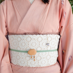 eco帯-お花レースの八寸名古屋帯- 2枚目の画像