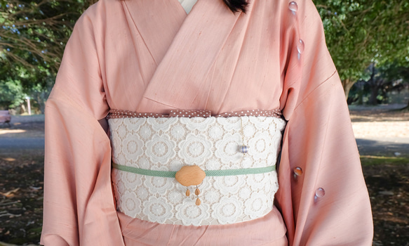 eco帯-お花レースの八寸名古屋帯- 2枚目の画像