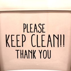 【メディア多数掲載】　賃貸OK【黒】「KEEP CLEAN」のウォールステッカー・ウォールデコ 2枚目の画像
