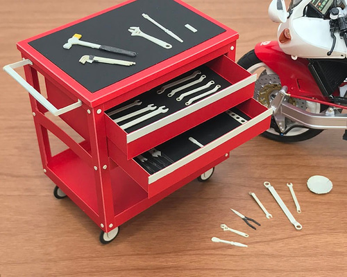 ペーパークラフト 1/12スケール ジオラマ用CABINET WAGON+TOOLSET