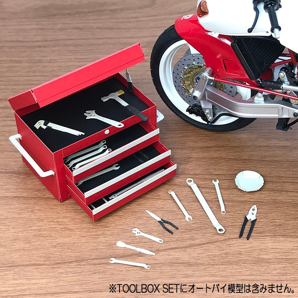 ペーパークラフト完成品  1/12スケール ジオラマ用TOOLBOX SET 1枚目の画像