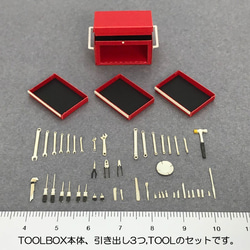 ペーパークラフト完成品  1/24スケール ジオラマ用TOOLBOX SET 4枚目の画像