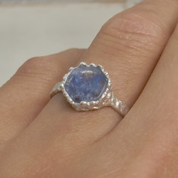 デュモルチェライトinクォーツ＊925 lace ring 4枚目の画像