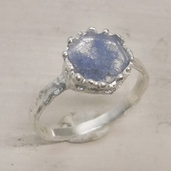 デュモルチェライトinクォーツ＊925 lace ring 6枚目の画像