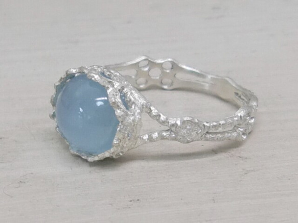 アクアマリンキャッツ＊925 lace ring 9枚目の画像