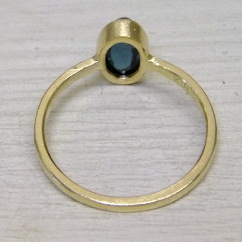 インディゴライトトルマリン＊アンティーク調K18リング 指輪