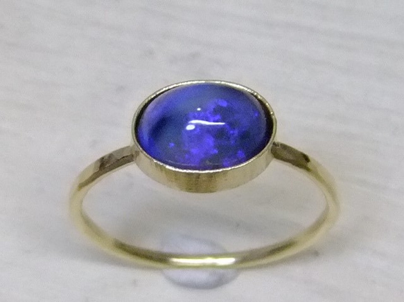 セミブラックオパール＊14kgf ring 5枚目の画像