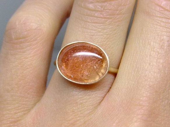 strawberryquartz＊K14lunapinkgold ring 2枚目の画像