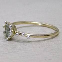 アクアマリン♡純銀粒々14kgf ring 5枚目の画像