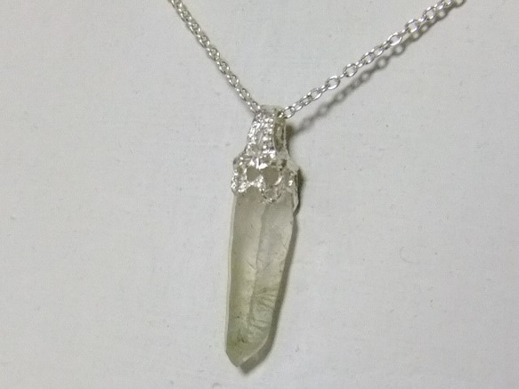 山梨産水晶＊*925lace pendant 4枚目の画像