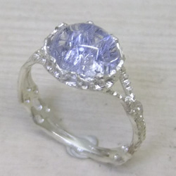 デュモルチェライトinクォーツ＊925 lace ring 4枚目の画像