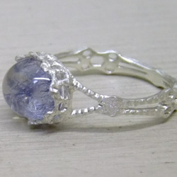 デュモルチェライトinクォーツ＊925 lace ring 5枚目の画像