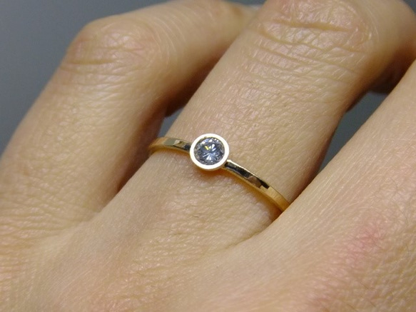 gray diamond（蛍光）＊K10 ring 2枚目の画像