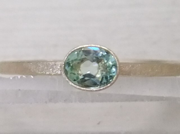 グリーンべリル＊K14lunapinkgold ring 2枚目の画像