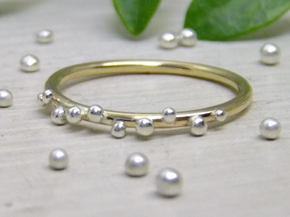 白銀の朝露＊dot 14kgf ring 1枚目の画像