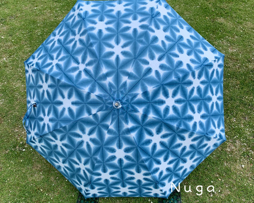雪花絞り染めの日傘　藍染 藍手染め雪花絞りの日傘 雪花 傘・日傘 secca 通販 13988412